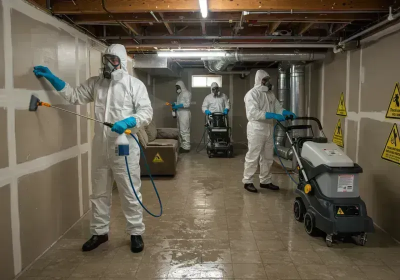 Basement Moisture Removal and Structural Drying process in North Apollo, PA